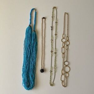 Lot of 4 necklaces costume jewelry beaded glass